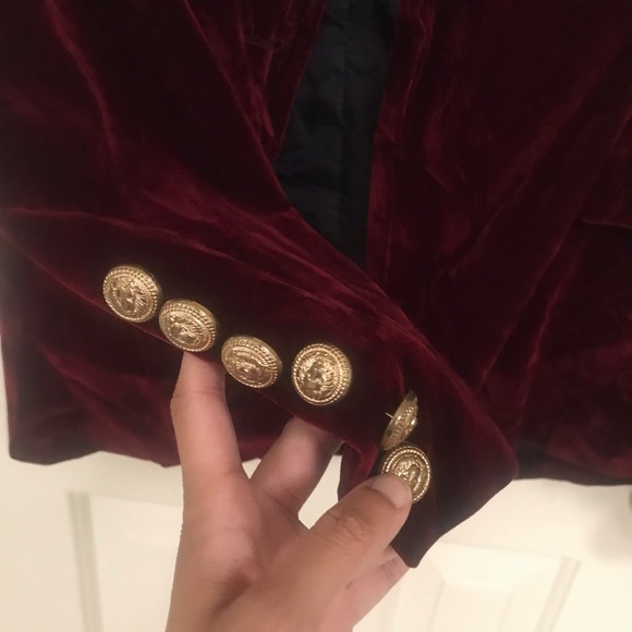 vintage wine red velvet blazer - Picture 5 of 5